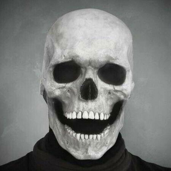 2022 Halloween Horror Decoration Full Head Skull Mask/Helmet Toys With Movable Jaw - Creative Unisex Funny