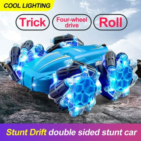 2022 Newest RC Car 4WD With LED Lights 2.4G Radio Remote Control Cars Buggy Off-Road Drift Electric Cars Model Boys Toy For Children Gift Color Blue.