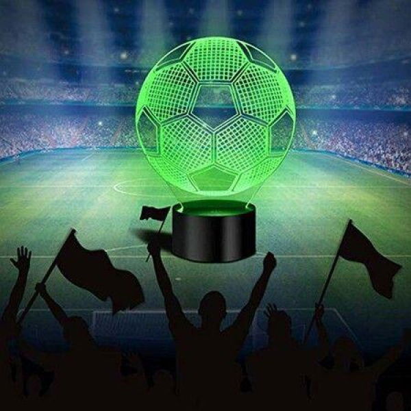 2022 World Cup 3D Football Night Light Visual Lamp Optical Illusion LED Night Lights For Kids Children 7 Touch Changing Colors (Football)