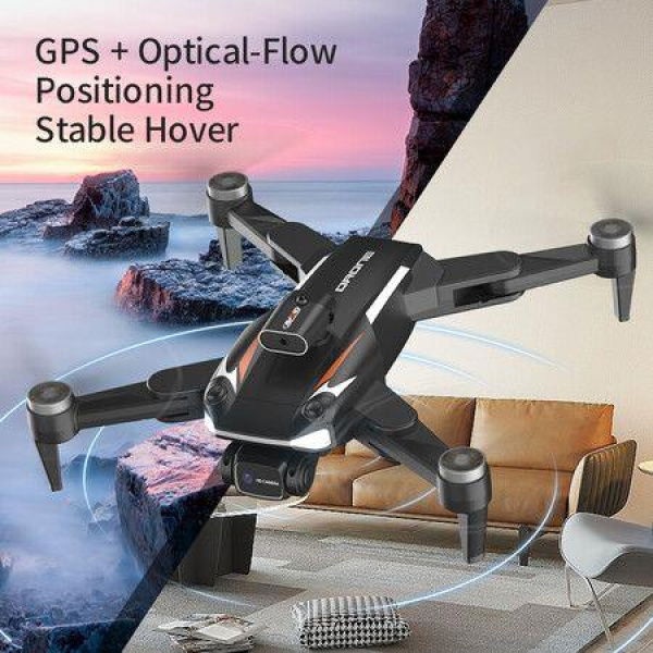 2023 Large Size Drone 50Xzoom 4K Hd Adjustable Dual-Cameras Automatic Return Gps RC Drone Obstacle Avoidance Gift Toy Dual Batteries 30x30x5cm