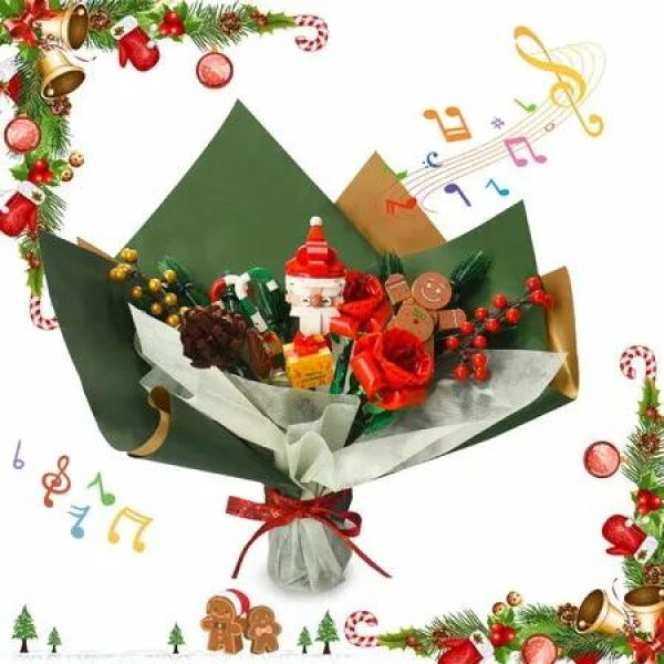 2024 Advent Calendar 24 Days Flower Bouquet Building Block Christmas Countdown Calendar,Artificial Wildflower Botanical Collection