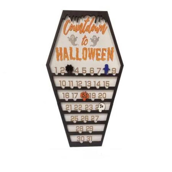 2024 Halloween Advent Countdown Calendar, Countdown Halloween Coffin Calendar, Coffin Calendar Decoration,Wooden Advent Calendar, Pumpkin Halloween Home Decor Holiday Xmas Ornament