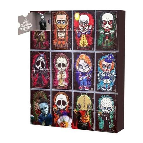 2024 Halloween Doll Advent Calendar With 24 collectible dolls, Scary Halloween Doll Collectible Horror Figures Gift, F