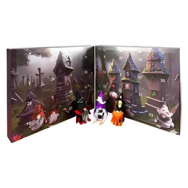 2024 Halloween gnome advent calendar, 2024 Halloween advent calendar, Halloween advent calendar with 31 collectible dolls, Halloween countdown calendar, 1 Pcs