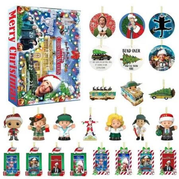 2024 National Lampoonâ€™s Christmas Advent Calendar 24 Day Christmas Figures and Accessories Christmas Countdown Gift