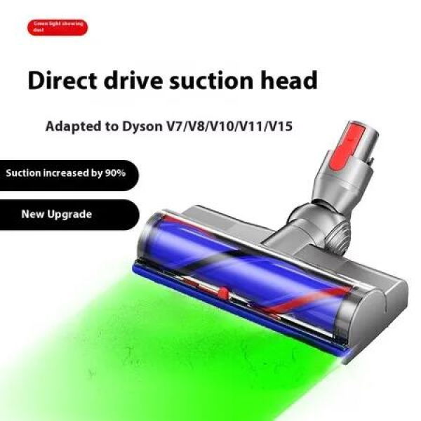 2024 upgrade LED Motorhead for Dyson V7, V8, V10, V11, and V15 Head Replacement with Soft Roller Green LED Dust Detection Power Brush Vacuum Attachment