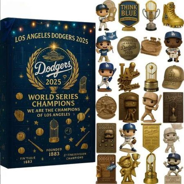 2025 Advent Calendar MLB Dodgers World Series Champions Blind Box 24 Days 2D Flat Acrylic Ornament Collectible Christmas Birthday Kids Gift ver.C
