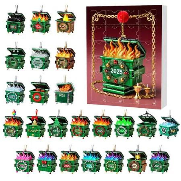 2025 Christmas Advent Countdown Calendar 24 Days 2D Acrylic Ornaments,Pendants Decoration For Christmas Tree,Car Rearview Mirror And Home