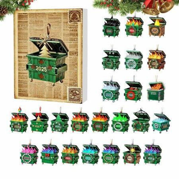 2025 Christmas Advent Countdown Calendar 24 Days 2D Acrylic Ornaments,Pendants Decoration For Christmas Tree,Car Rearview Mirror And Home