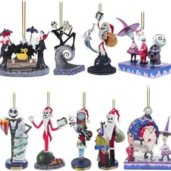 2025 Christmas Tree Decoration, 9PCS Acrylic Cute Christmas Pendants Hanging 2D Flat Funny Ornament for Home Holiday Party Decor