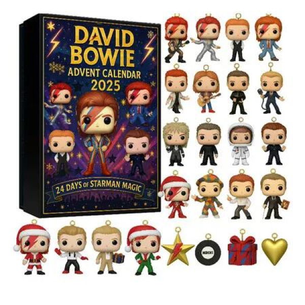 2025 David Bowie Inspired Advent Calendar, 2D Acrylic Ornament 24 Days Advent Calendar Blind Box with Music Themed Surprises Holiday Gift