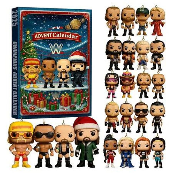 2025 Gongmingo Wrestling Champion Advent Calendar, 24 Days Countdown With Legends And Champions, 2d Ornaments and Collectibles
