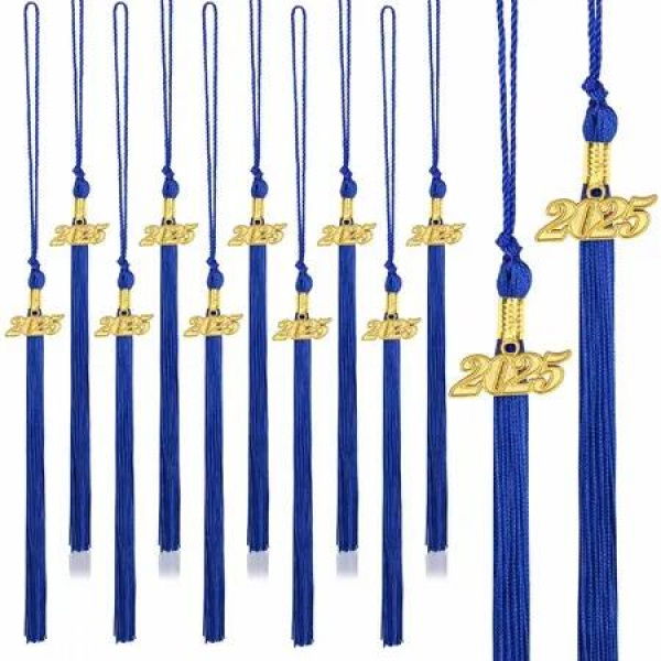 2025 Graduation Tassels,10Pcs Graduation Cap Tassels 2025 Grad Graduation Tassels for 2025 Graduation Ceremonies Accessories (Blue)