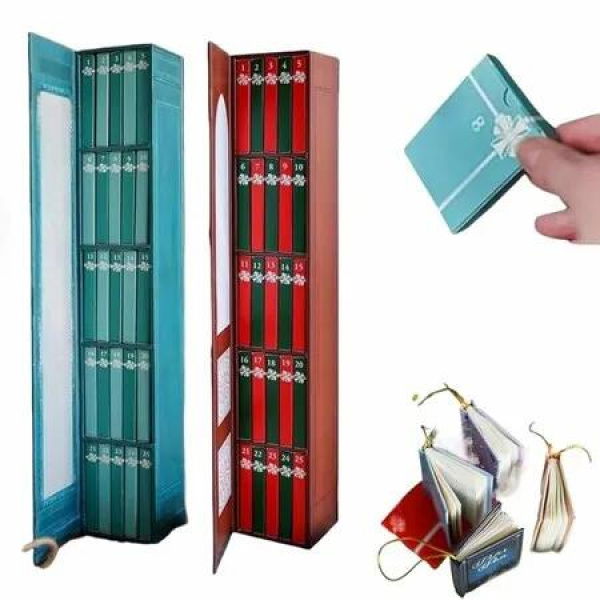 2025 Mini Book Ornament Advent,Book Lovers Gifts Calendar,Books Lovers Gifts Advent Calendar with 24 Book Gift,Christmas Books Countdown Calendar (2pcs)