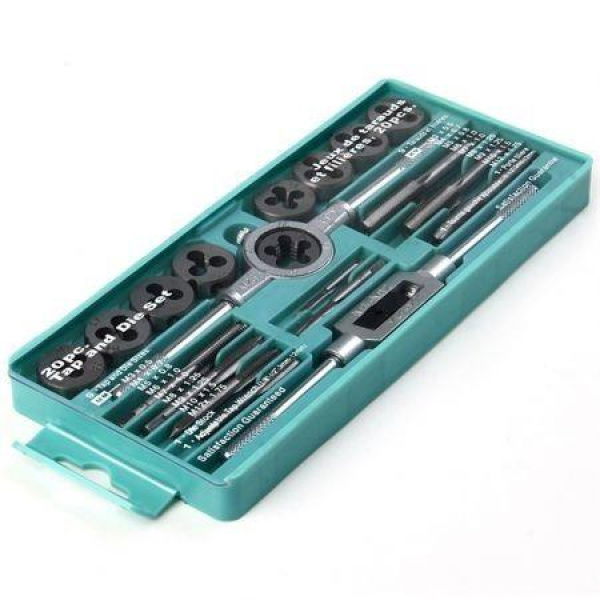 20PCS Tap And Die Set Metric Hardware Tool Combination With Adjustable Tap Wrench