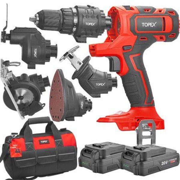 20V 5 IN1 Power Tool Combo Kit Cordless Drill Driver Sander Electric Saw w/ 2 Batteries & Tool Bag