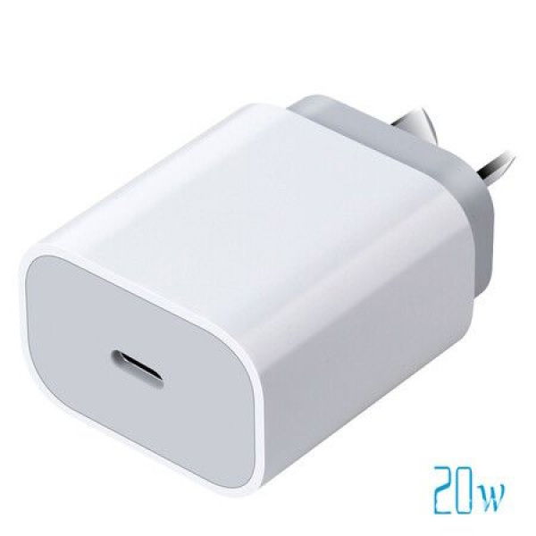 20W PD USB-C Fast Wall Charger + Apple Charging Cord For IPhone 14/14 Pro/13/13 Pro + IPad + Android.