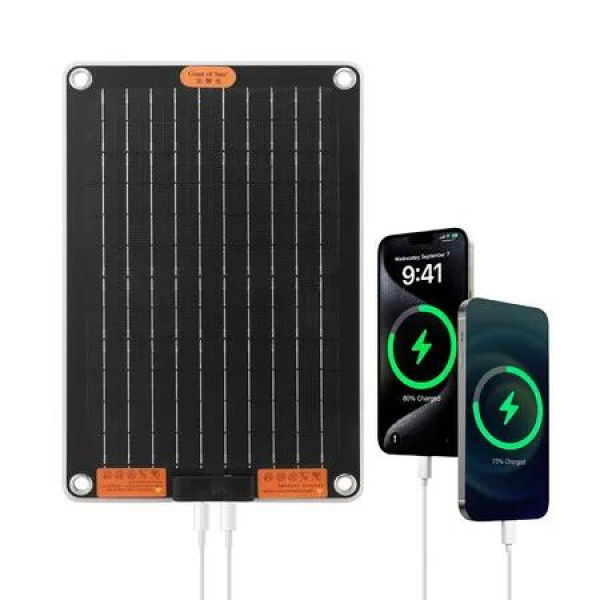 20WSolar Panel Kit Portable Generator Charger 5V Dual USB Outputs charging