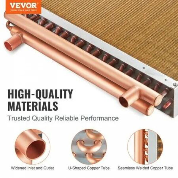 20'x 20' Heat Exchanger Water to Air 3-Row 3/8' Copper Ports 242 Fins