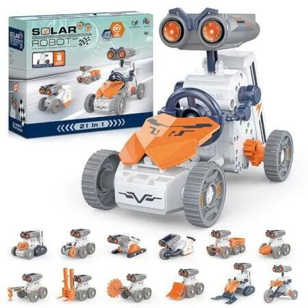 21 in 1 Solar Robot Kits,STEM Toys Gifts for Kids,Battery Powered Science Project Kits,DIY Educational Building Robot Toy Christmas Birthday Gifts