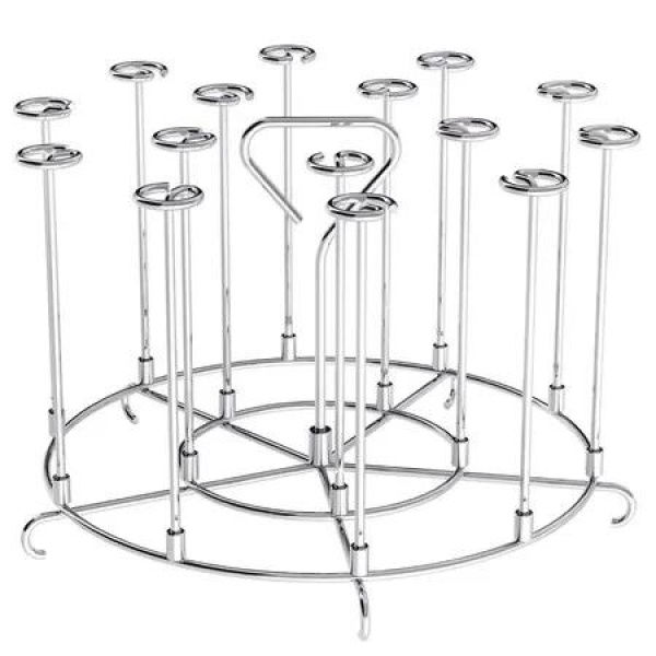 21.5*21.5.5*16.3cm Air Fryer Skewer Stand Compatible with 8Qt Fryer Stainless Steel Accessories Grill
