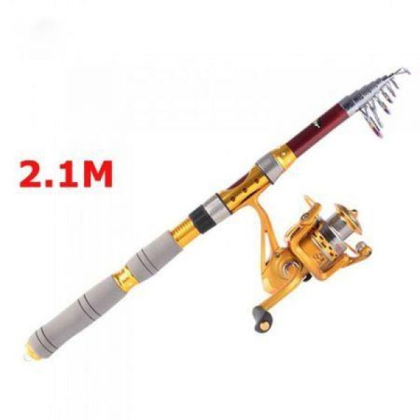 2.1m 6.89ft Portable Telescope Fishing Rod Travel Spinning Fishing Pole