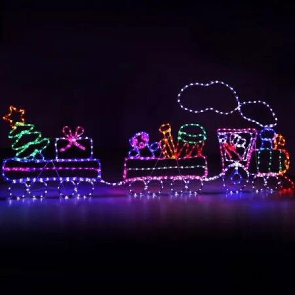 2.1M Christmas Lights 631 LED Train Motif Light Decorations Jingle Jollys