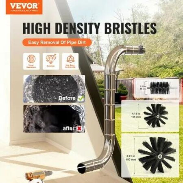 22 Pieces 9.1M Dryer Vent Cleaner Kit Include 3 Different Sizes Flexible Lint Trap Brush Reinforced Nylon Duct Cleaning Dryer Vent Brush Dryer Cleaning Kit