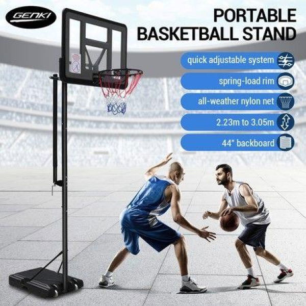 2.23-3.05m Large Portable Basketball Hoop Stand System Quick Height Adjustable.