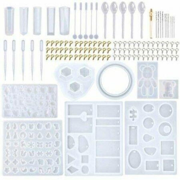 229PCS Epoxy Resin Molds DIY Jewelry Earring Keychain Necklace Rings Making Kit For Beginners