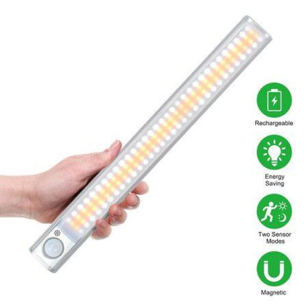 22CM LED Under Cabinet Light Smart PIR Motion Sensor USB Charging Night Lamp For Room Stairs Toilet