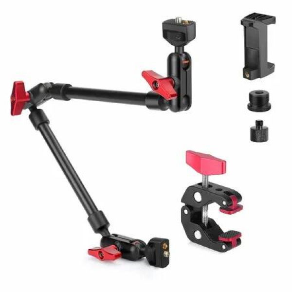 22in Desktop Magic Arm with Clamp,Adjustable Phone Mount Holder 360Â° Rotation, Arm for Microphone, LED Lights, iPhone, Tripod