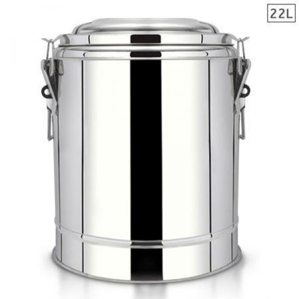 22L Stainless Steel Insulated Stock Pot Dispenser Hot & Cold Beverage Container.