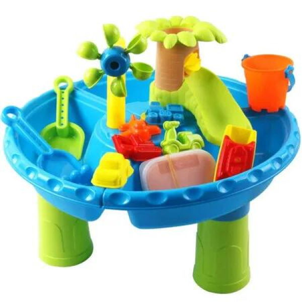 22p Sand Water Table Kids Beach Summer Sandbox Table Outdoor Activity Water Molds Kids Toy Christmas Birthday Gift