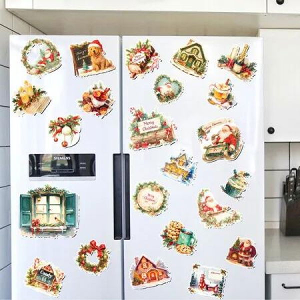 23 Pcs Christmas Decoration stickers Merry Christmas Refrigerator Magnet sticker Christmas Decoration Fridge Door Magnetic Stickers