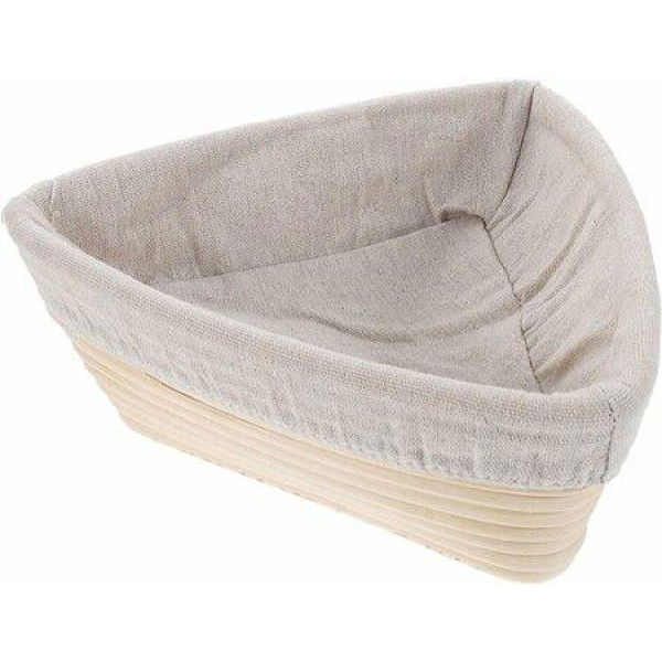 23*23*8CM Triangle Bread Proofing Basket, Handmade Banneton Bread Proofing Basket Brotform with Proofing Cloth Liner for Sourdough Bread, Baking