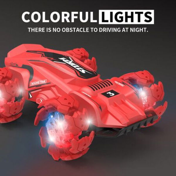 2.4 GHz Remote Control Stunt Drift Car 360 Flips All-round Driving RC Cars Toy For Boys Girls Age 14+ (Red)