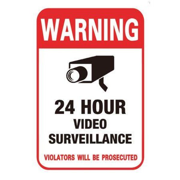Please Correct Grammar And Spelling Without Comment Or Explanation: 24-Hour Video Surveillance Sign 15x10cm For CCTV Security Camera (10 Pcs)