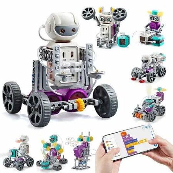 24-IN-1 STEM Circuit Science Robot STEM Robot Kit Projects Educational Building Science Experiment Set Toy for Boys Ages 8+