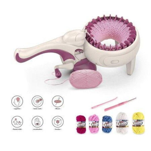 24 Needles Knitting Machine Smart Weaving Loom Round Knitting Machines With Row CounterDIY Knitting Board Rotating Double Loom For Adults And Kids