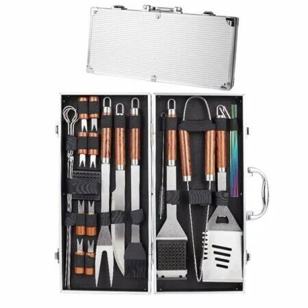 24 PCS Barbecue Grill Tool Set â€“ Heavy Duty Stainless Steel + PP Utensils in Portable Storage Case â€“ Complete Outdoor Kit
