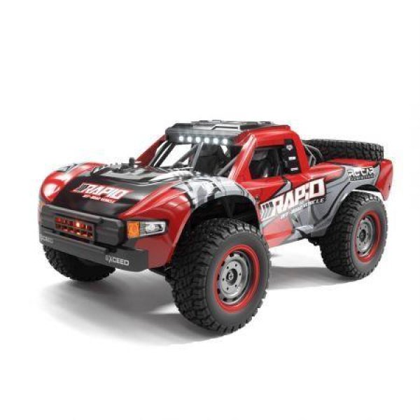 2.4G 4WD Brushed Brushless RC Car Short Course Vehicle Models Full Proportional ControlBrushless Orange B Two Batteries
