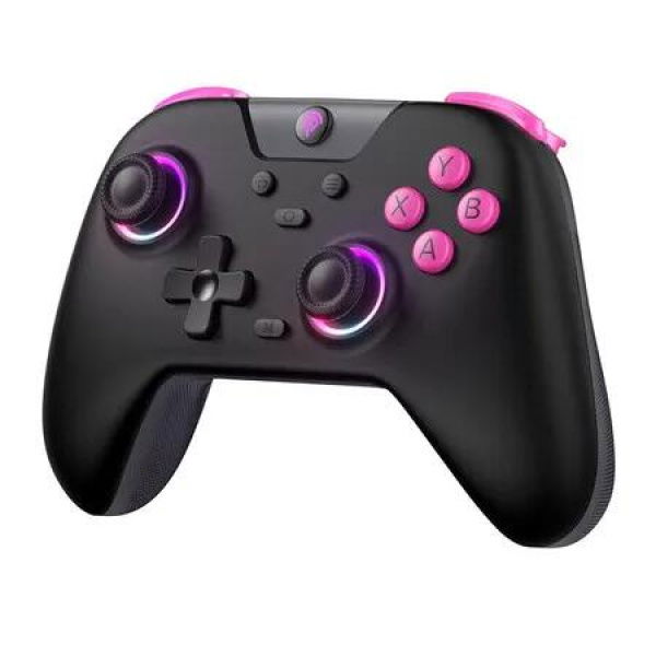 2.4G Wireless Bluetooth Controller for PC, Steam, Switch with Hall Triggers, Hall Joysticks and RGB Light, Black