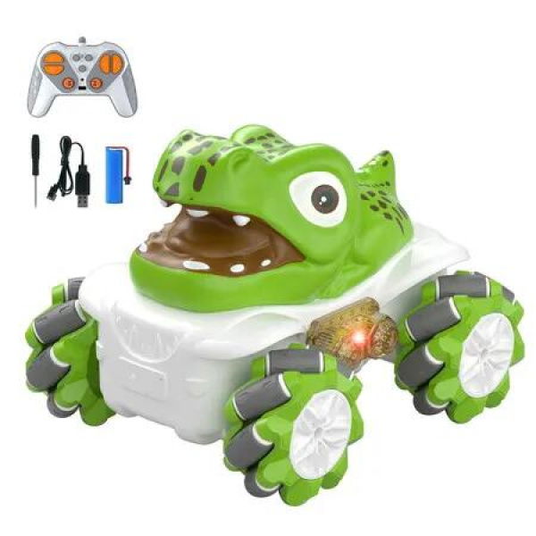 2.4GHz 4WD RC Stunt Car with LED Light 360 Degree Drift 1:36 Animal Race Car for Kids 3+