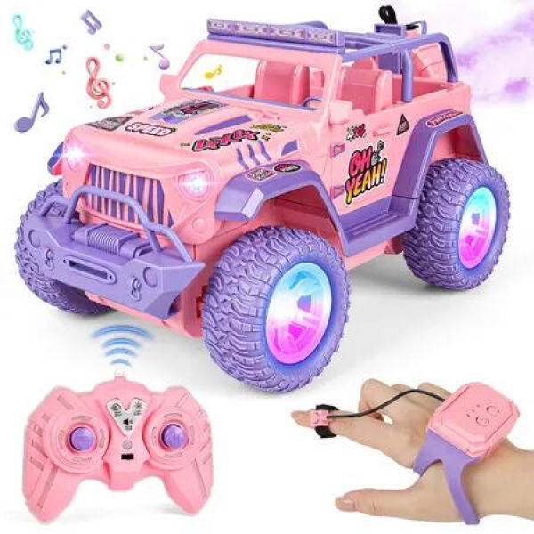2.4GHz Remote Control Car with Spray,1:16 RC Car with Lights and Sound,Birthday Gift Toys for Kids Age 3+