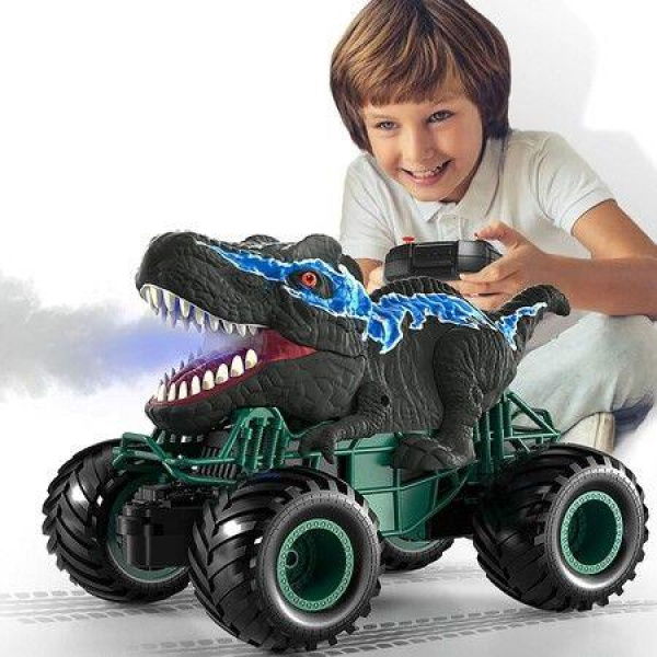 2.4GHz Remote Control Dinosaur Car Toy with Light and Sound All Terrain RC Car for Kids Age 6+