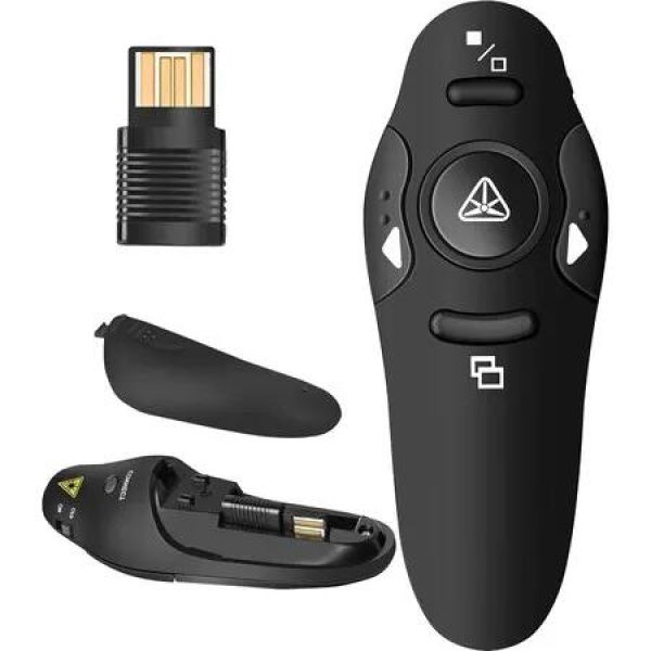 2.4GHz RF Wireless Presentation Clicker with Plug-and-play USB receiver for hassle-free setup,Compatible with PowerPoint, Keynote,Google Slides,and more presentation software