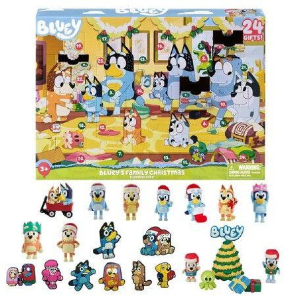 24PCS Bluey Advent Calendar for Boys Girls Video Game Deformation Toy 24 Days Countdown Calendars Super Game Toys Xmas Gifts