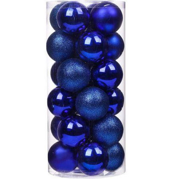 24Pcs Christmas Balls Ornaments For Xmas Christmas Tree - Shatterproof Christmas Tree Decorations Hanging Ball For Holiday Wedding Party Decoration Royal Blue