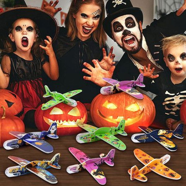 24pcs Halloween Foam Hand Launch Airplanes Perfect For Kids Parties And Gift Exchanges